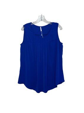 Netsmile Sleeveless Pleated Blouse Womens Large Blue New